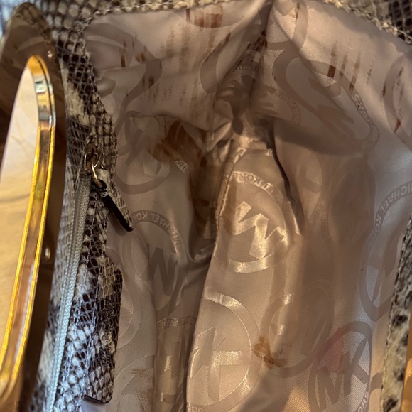 Michael Kors Snake Print Clutch with Gold Handle - Picture 3 of 5